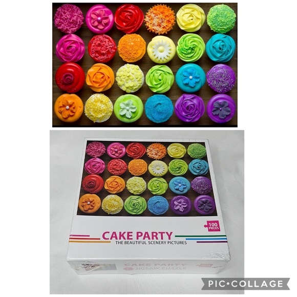 New Cake Party Cupcakes 100 Pieces Jigsaw Puzzle Beautiful Scenery Pictures 3+ - Picture 1 of 7